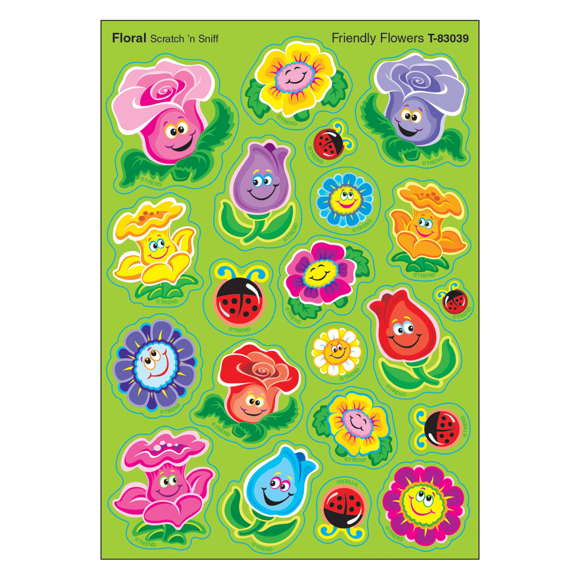 Trend Enterprises® Friendly Flowers Stinky Stickers®, 6 Packs of 84